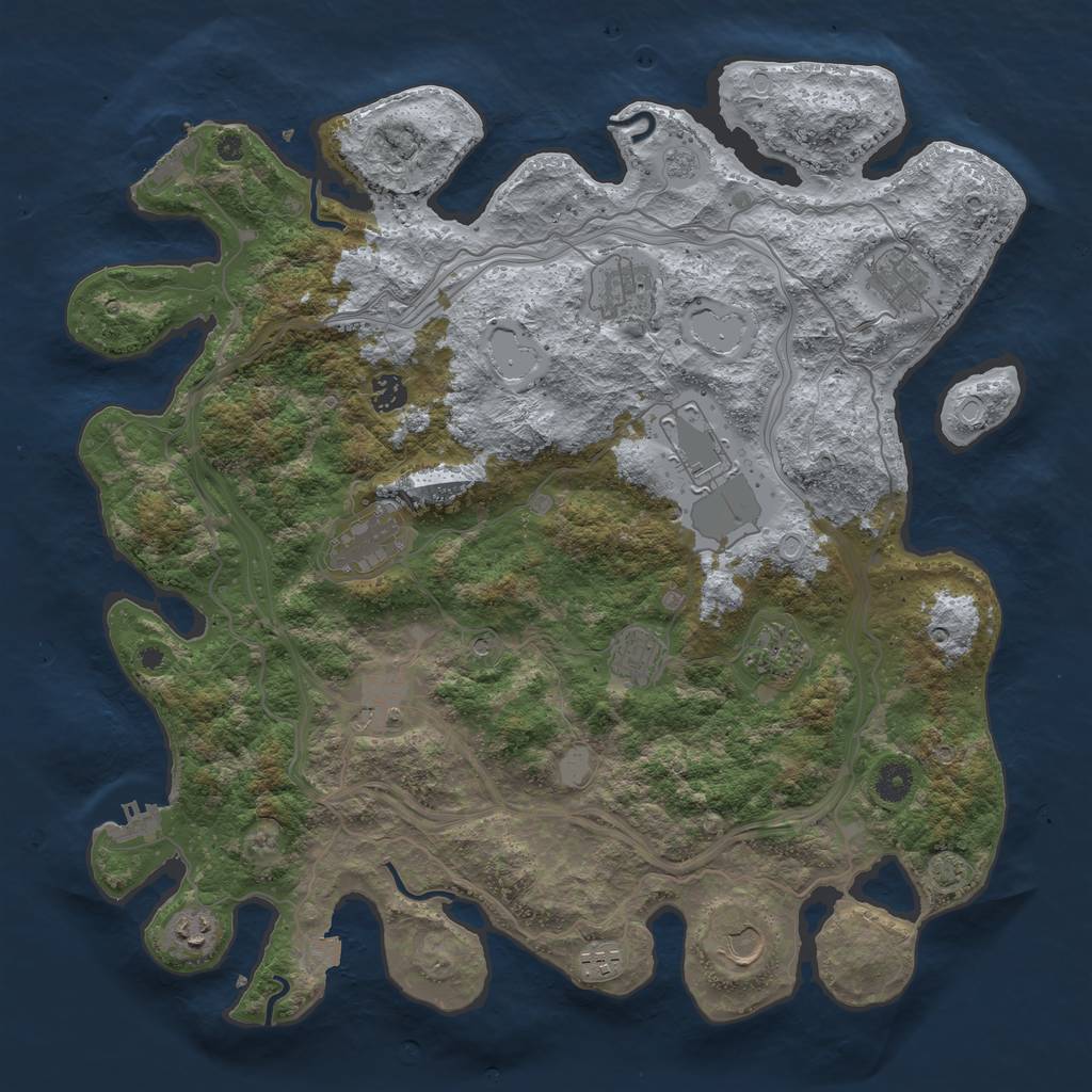 Rust Map: Procedural Map, Size: 4250, Seed: 1506442504, 19 Monuments