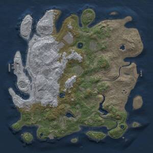 Thumbnail Rust Map: Procedural Map, Size: 4000, Seed: 2091193107, 13 Monuments