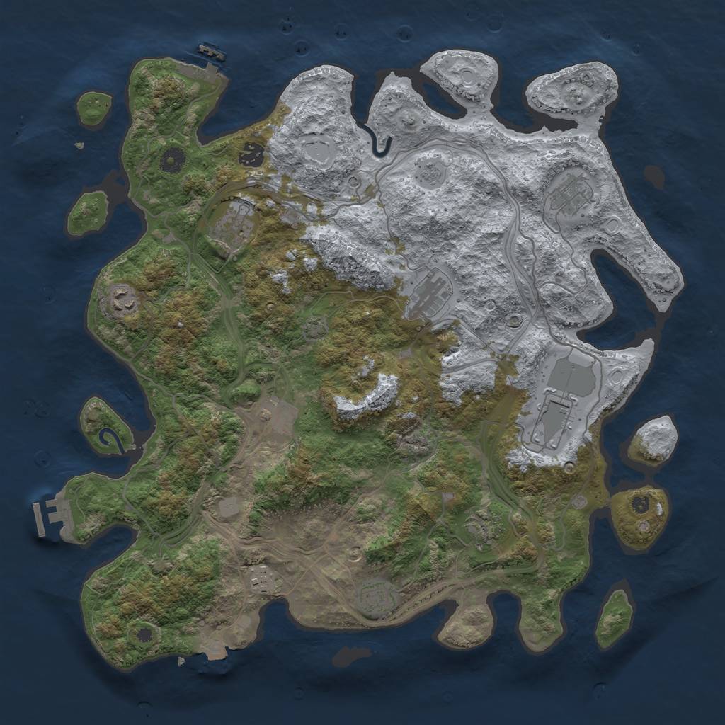 Rust Map: Procedural Map, Size: 4250, Seed: 1325150012, 18 Monuments