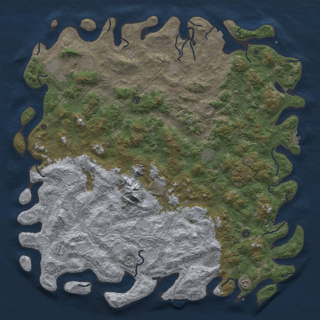 Rust Map: Procedural Map, Size: 6000, Seed: 1073318332, 19 Monuments