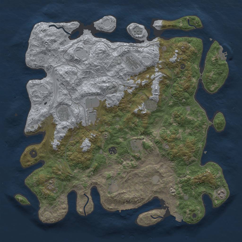 Rust Map: Procedural Map, Size: 4500, Seed: 6316988, 18 Monuments