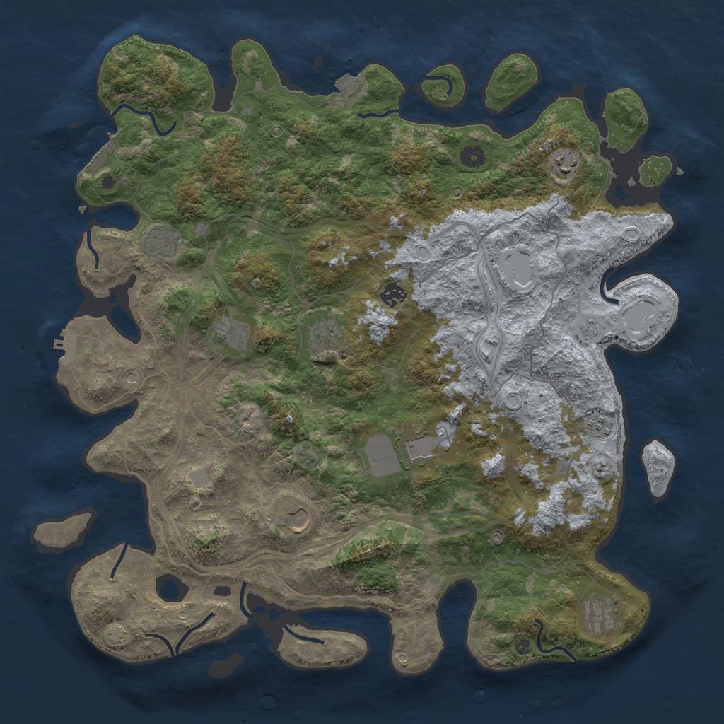 Rust Map: Procedural Map, Size: 4555, Seed: 1337, 17 Monuments