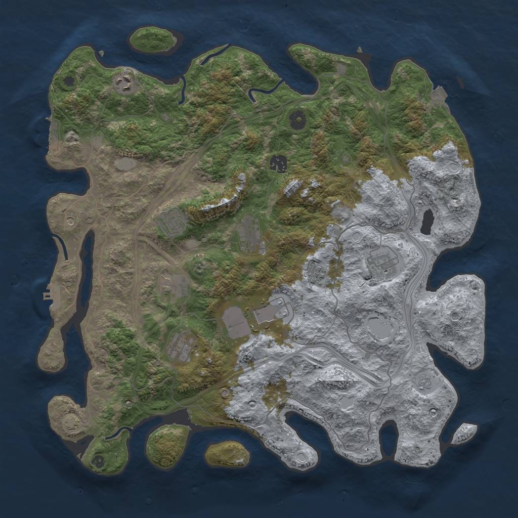 Rust Map: Procedural Map, Size: 4250, Seed: 1883, 17 Monuments