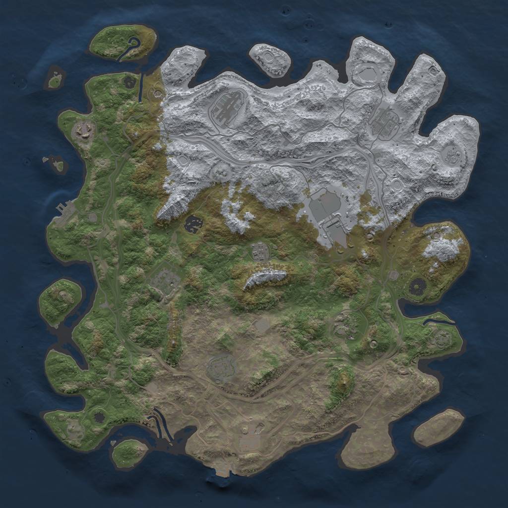 Rust Map: Procedural Map, Size: 4334, Seed: 13825, 17 Monuments