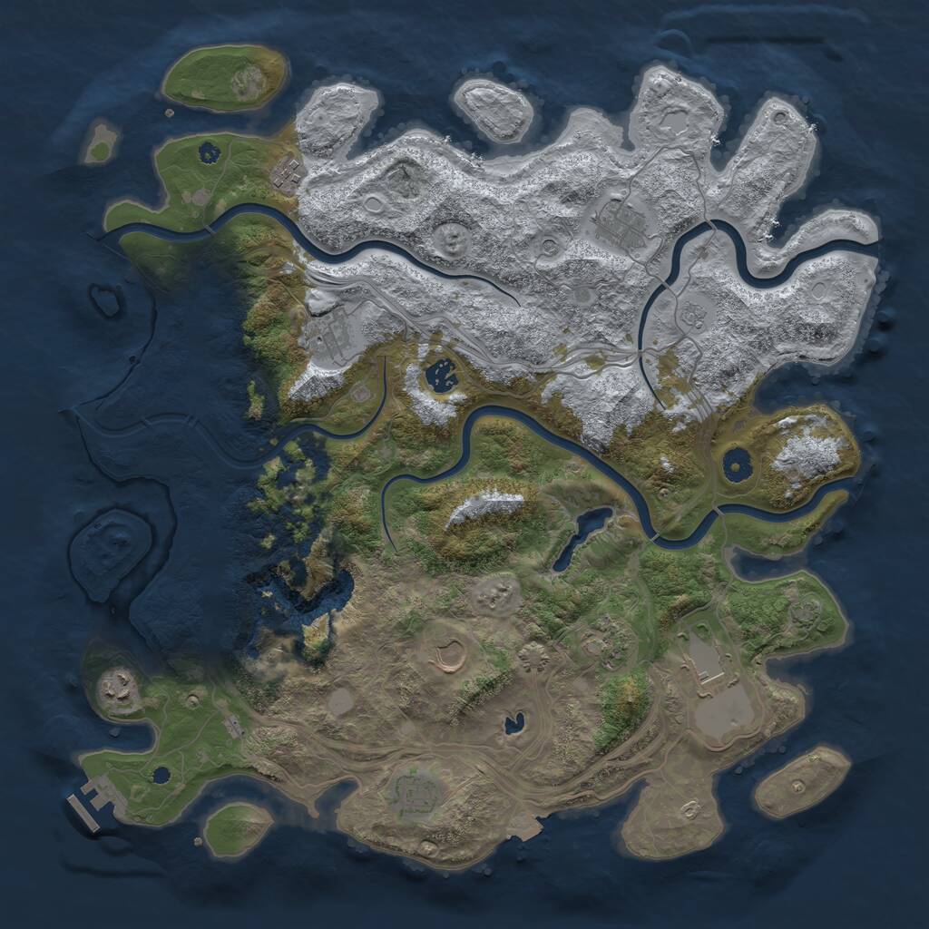 Rust Map: Procedural Map, Size: 4334, Seed: 13825, 14 Monuments