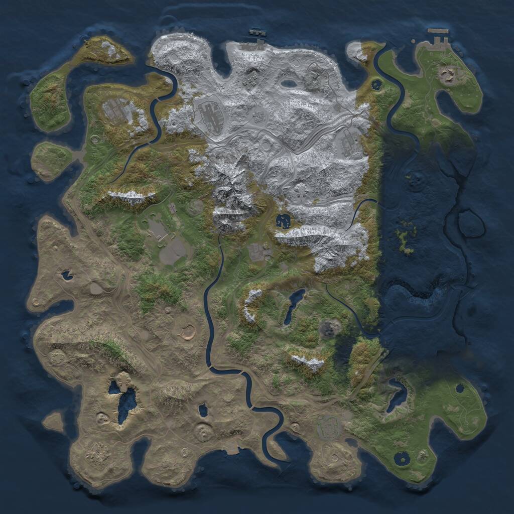 Rust Map: Procedural Map, Size: 5000, Seed: 436509, 17 Monuments