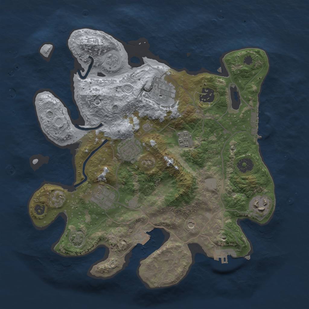 Rust Map: Procedural Map, Size: 3000, Seed: 2012763568, 14 Monuments