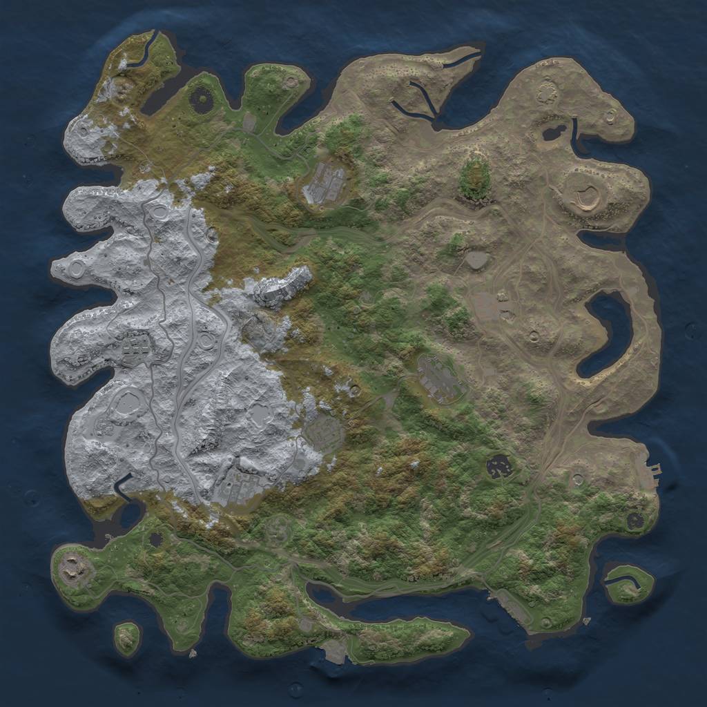 Rust Map: Procedural Map, Size: 4250, Seed: 3467658, 17 Monuments