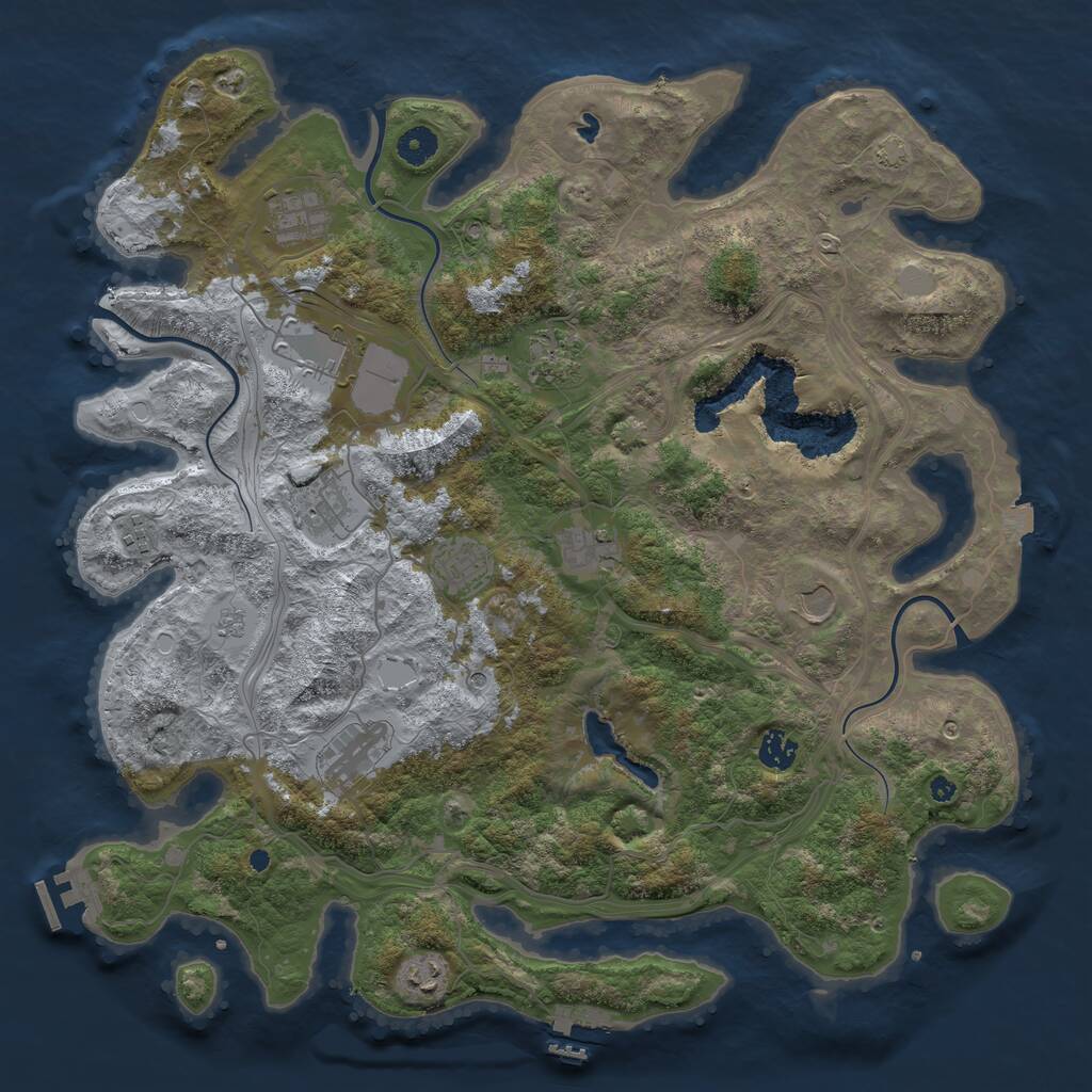 Rust Map: Procedural Map, Size: 4250, Seed: 3467658, 17 Monuments
