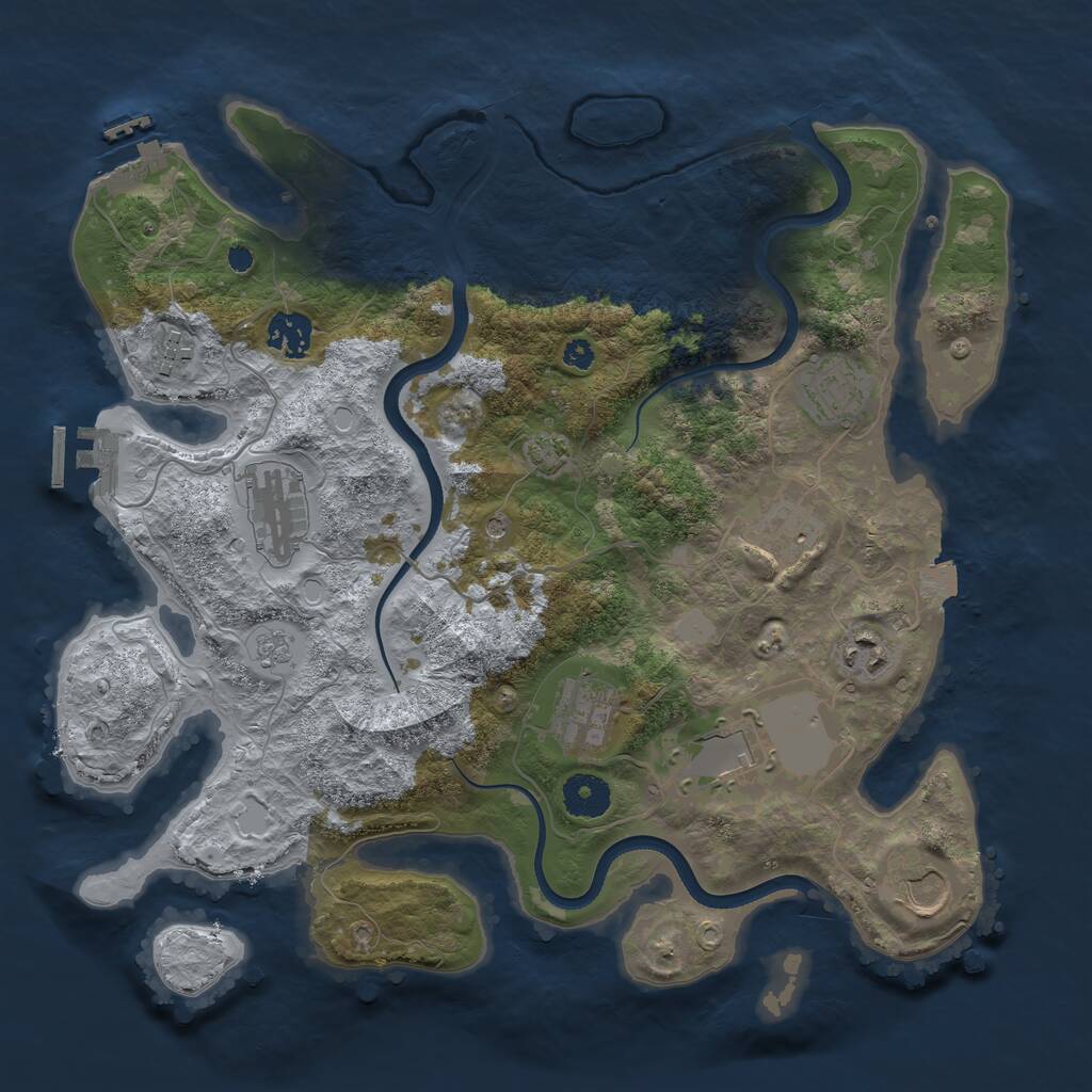Rust Map: Procedural Map, Size: 3560, Seed: 32578, 15 Monuments