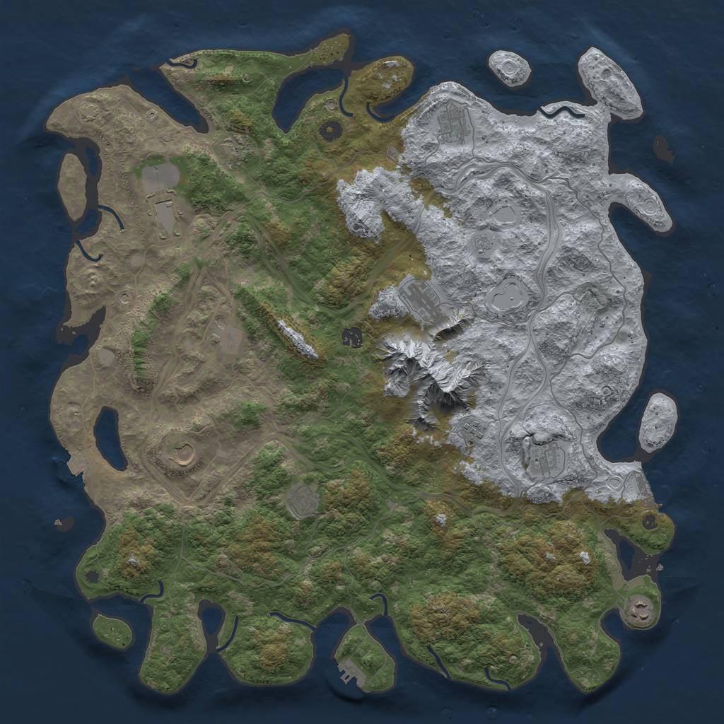 Rust Map: Procedural Map, Size: 5000, Seed: 1668350651, 19 Monuments