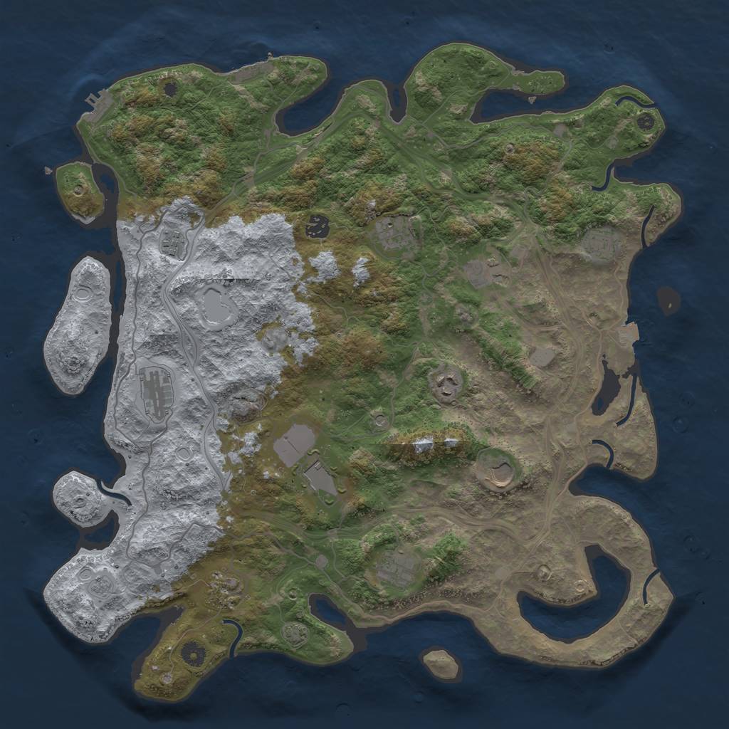 Rust Map: Procedural Map, Size: 4450, Seed: 24113, 19 Monuments