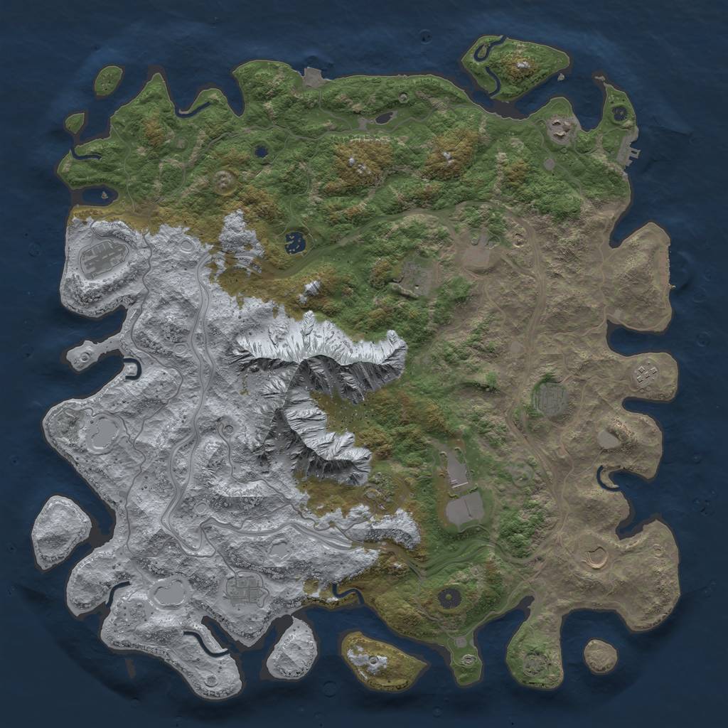 Rust Map: Procedural Map, Size: 5000, Seed: 1513062876, 19 Monuments