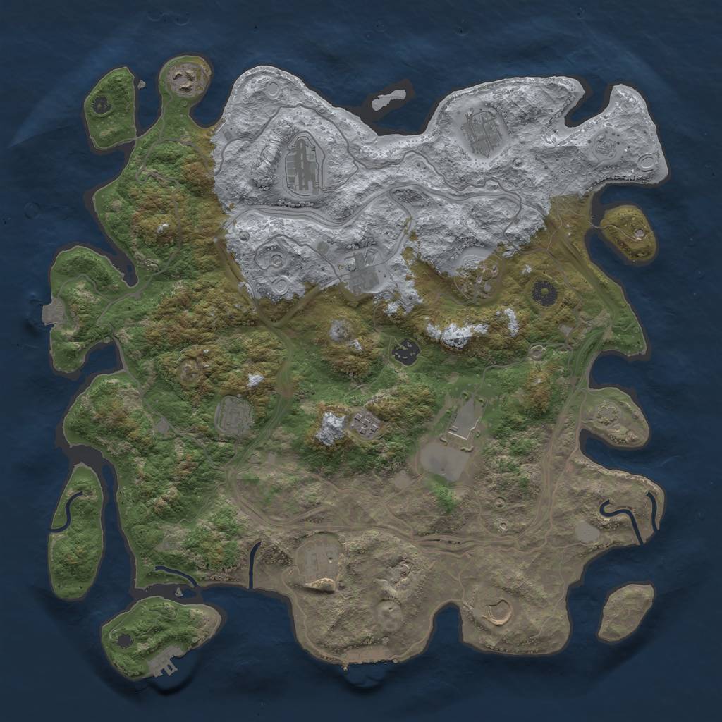 Rust Map: Procedural Map, Size: 4250, Seed: 1276009717, 19 Monuments