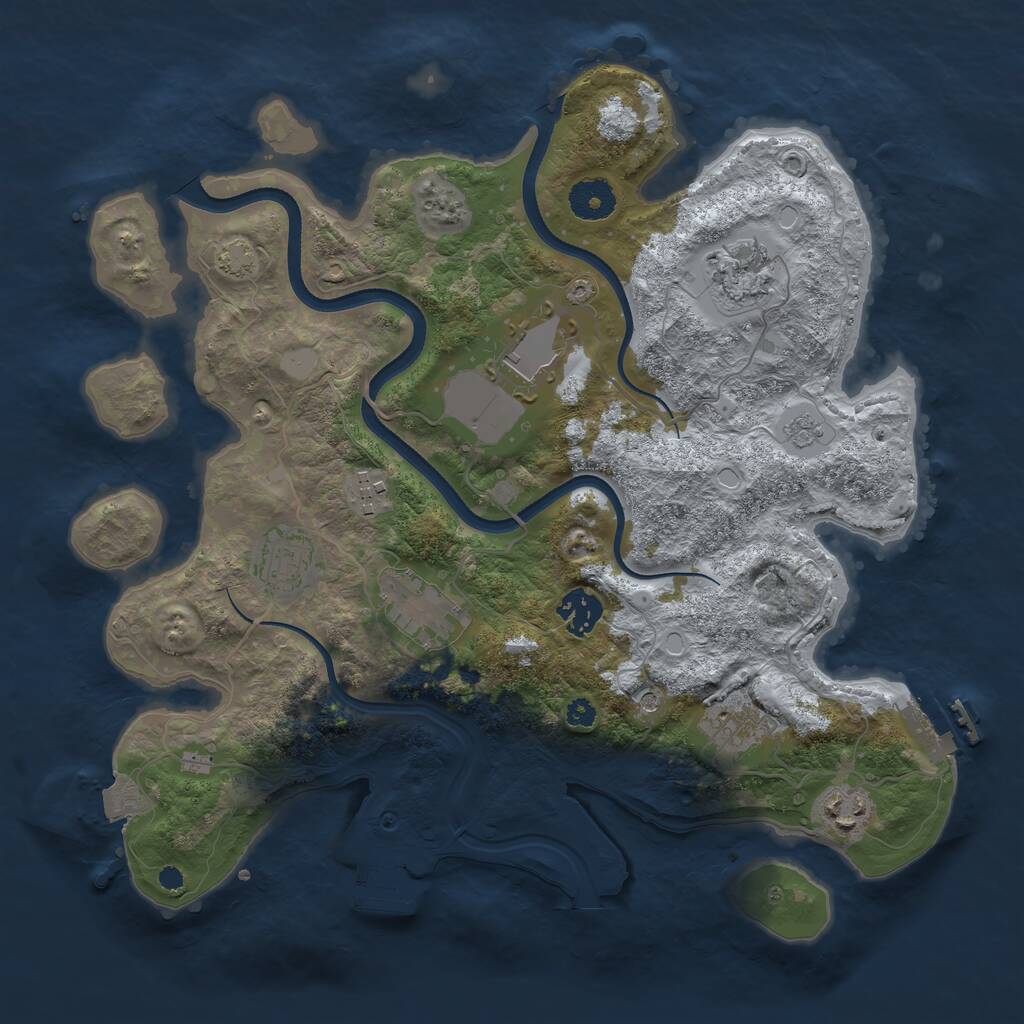 Rust Map: Procedural Map, Size: 3500, Seed: 790105570, 14 Monuments