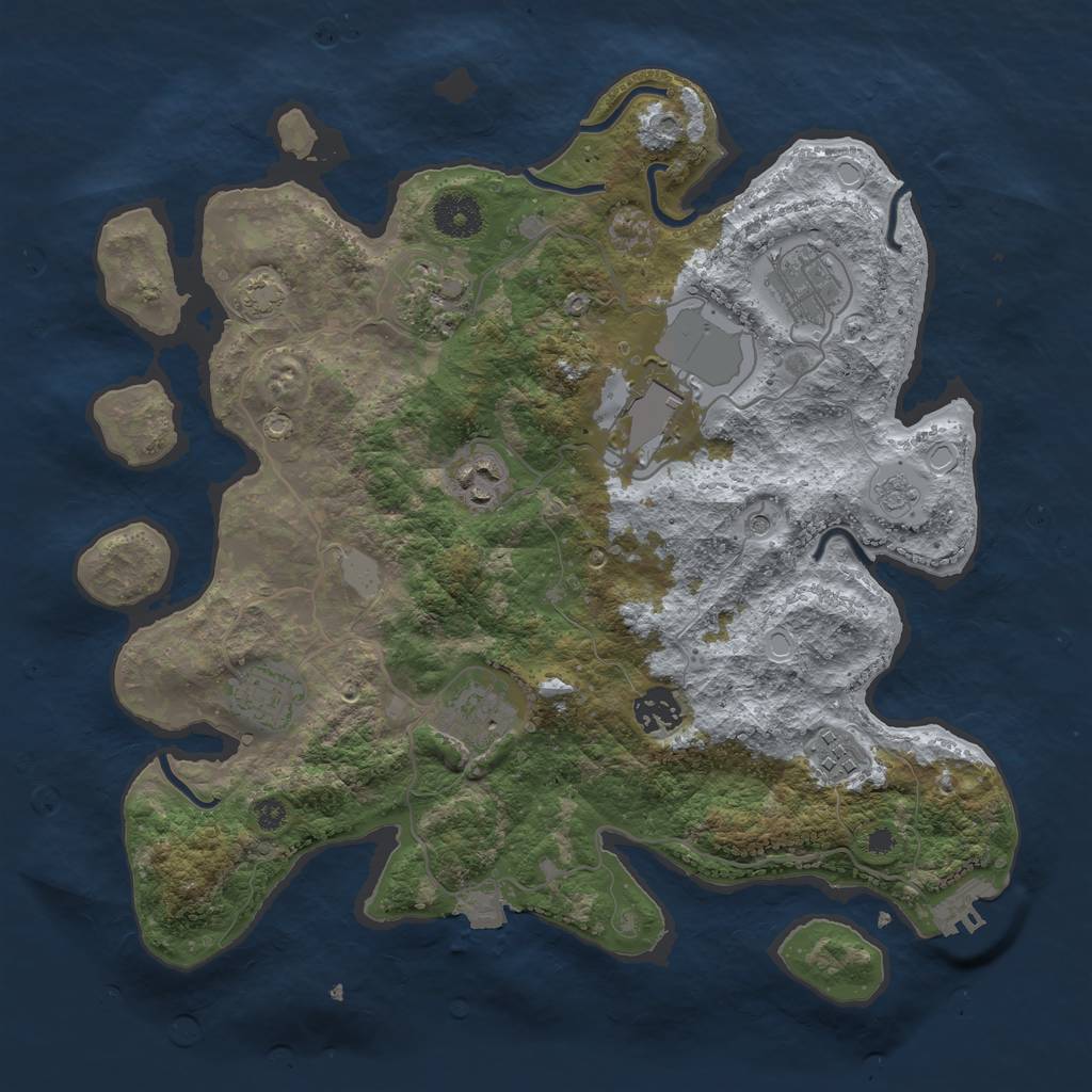 Rust Map: Procedural Map, Size: 3500, Seed: 790105570, 15 Monuments