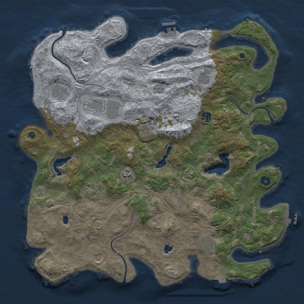 Rust Map: Procedural Map, Size: 4500, Seed: 2026324334, 17 Monuments