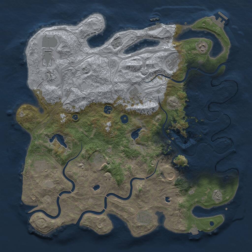 Rust Map: Procedural Map, Size: 4500, Seed: 2026324334, 17 Monuments