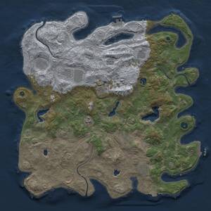 Thumbnail Rust Map: Procedural Map, Size: 4500, Seed: 2026324334, 17 Monuments
