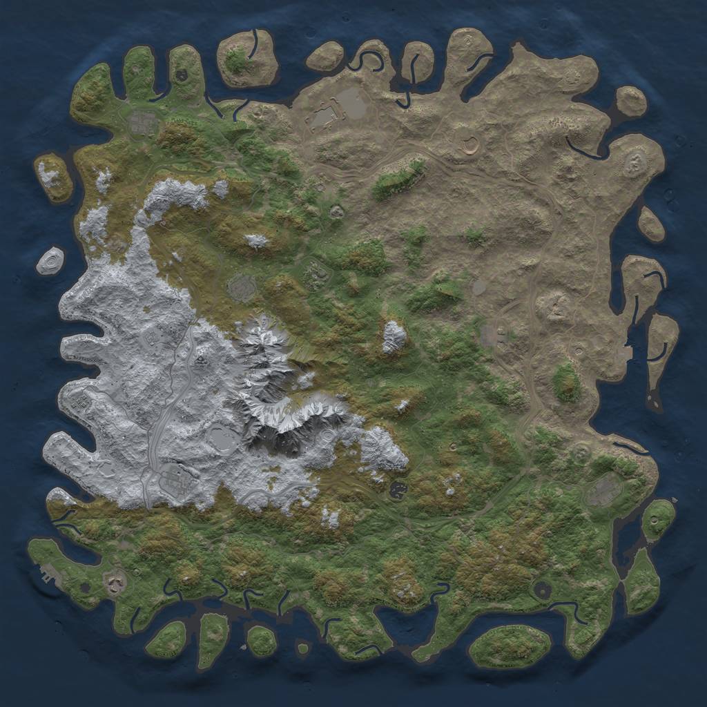 Rust Map: Procedural Map, Size: 6000, Seed: 2138057902, 18 Monuments