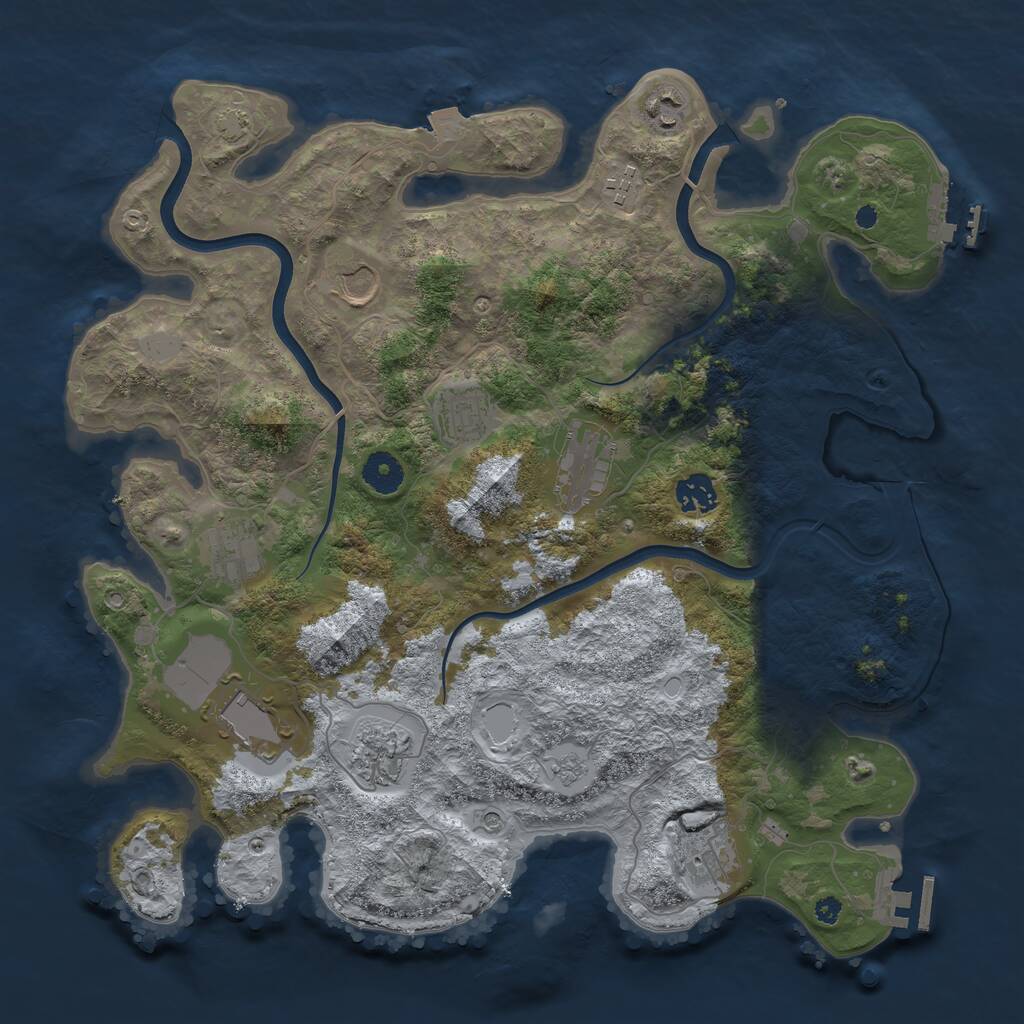 Rust Map: Procedural Map, Size: 3800, Seed: 526720521, 16 Monuments