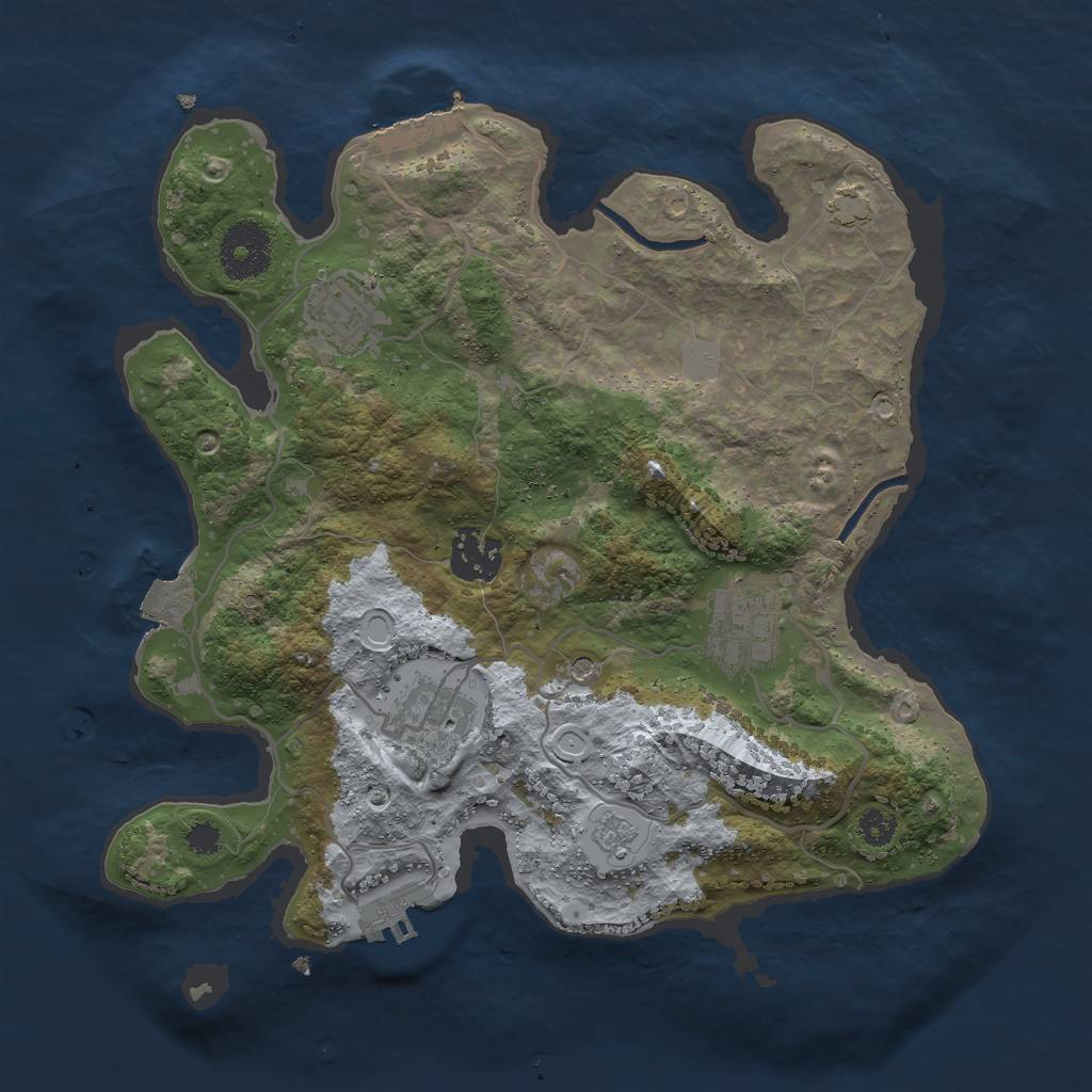 Rust Map: Procedural Map, Size: 3000, Seed: 1113071, 12 Monuments