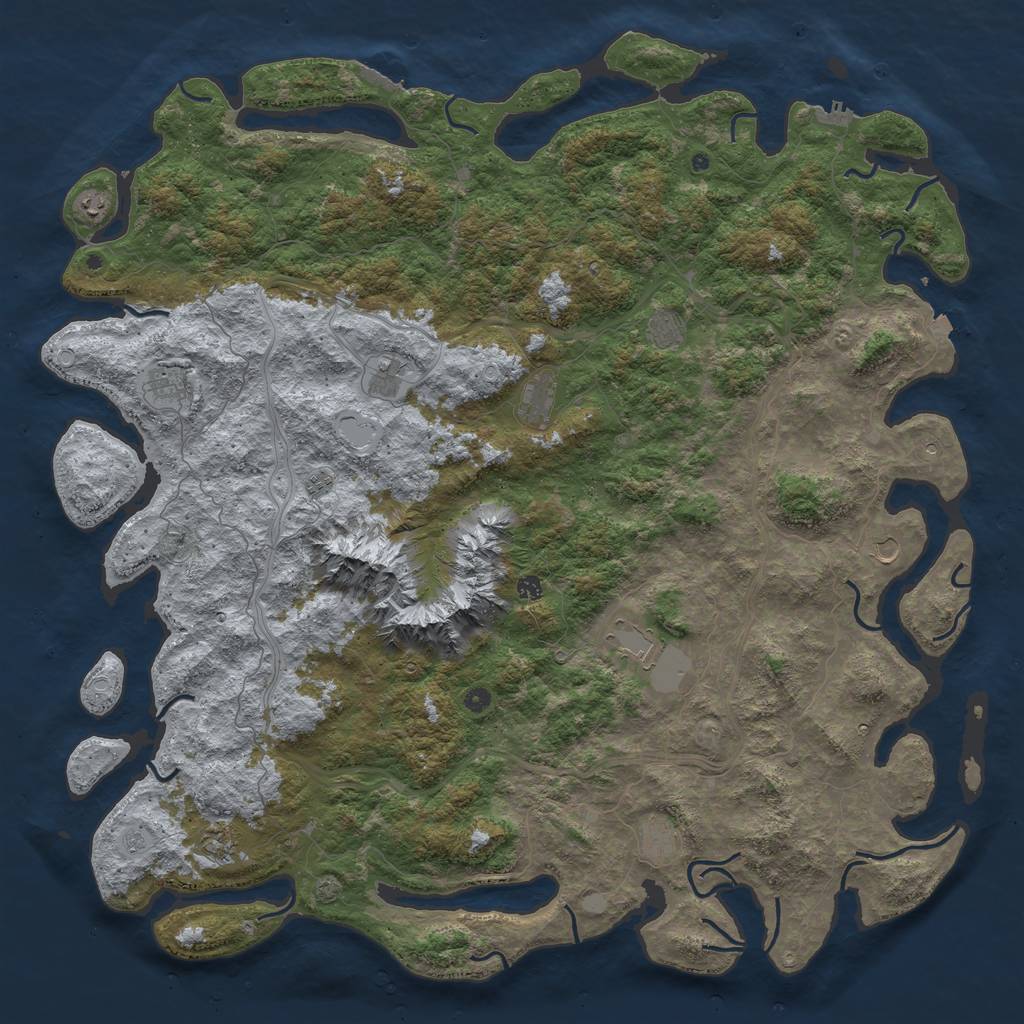 Rust Map: Procedural Map, Size: 6000, Seed: 223118348, 19 Monuments