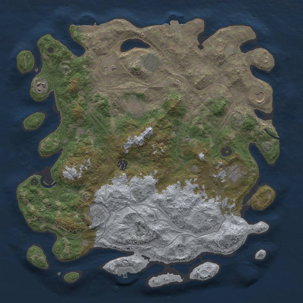 Rust Map: Procedural Map, Size: 4250, Seed: 71934567, 17 Monuments