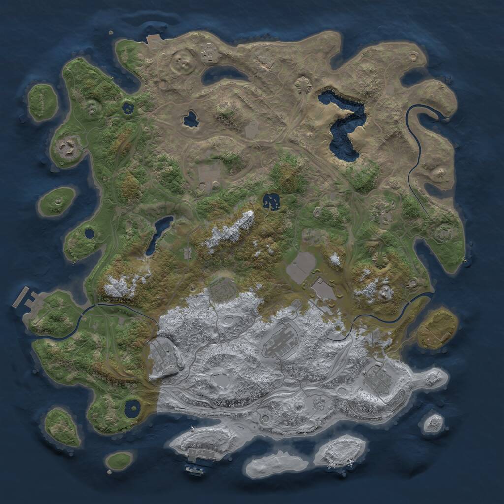 Rust Map: Procedural Map, Size: 4250, Seed: 71934567, 16 Monuments