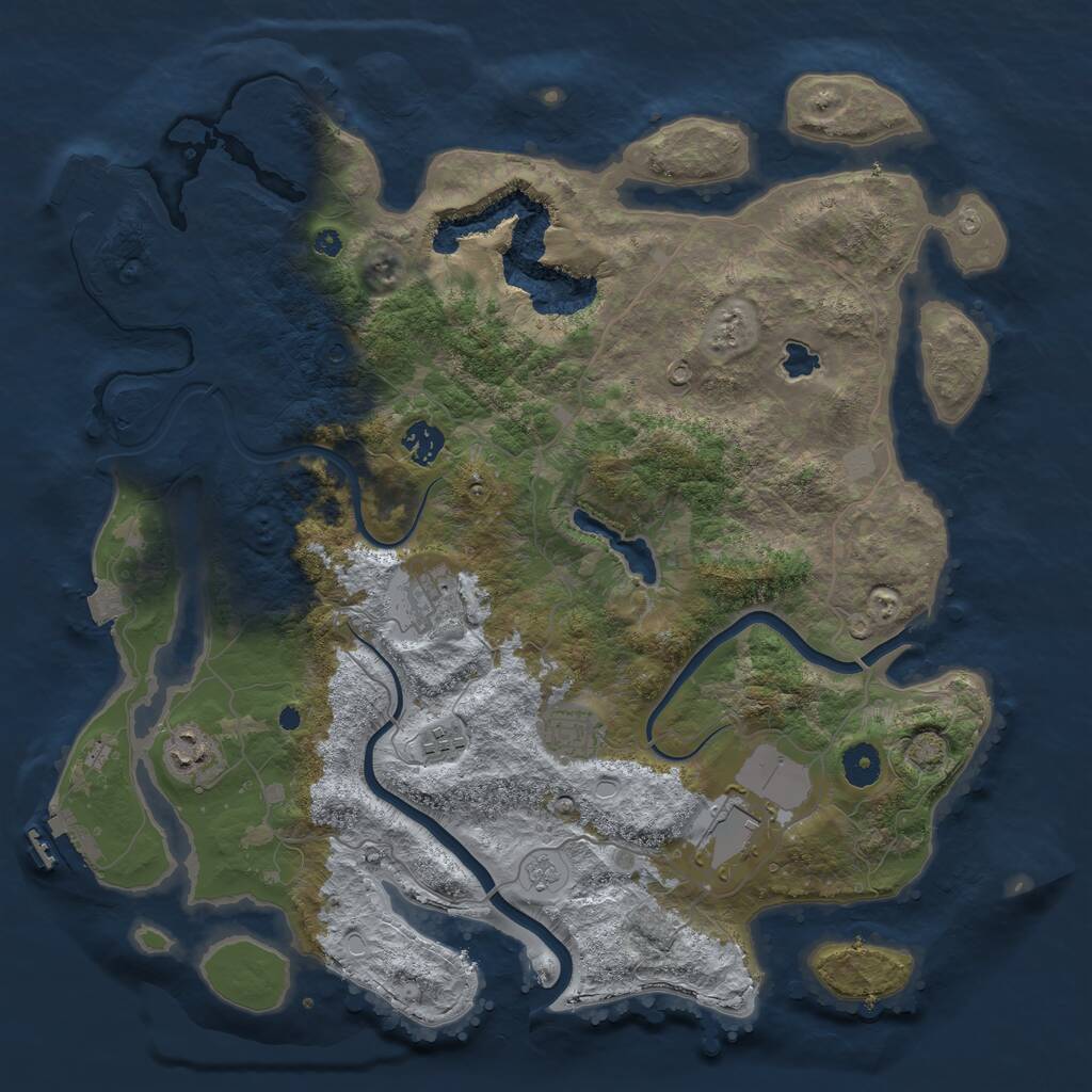 Rust Map: Procedural Map, Size: 4000, Seed: 130776716, 12 Monuments