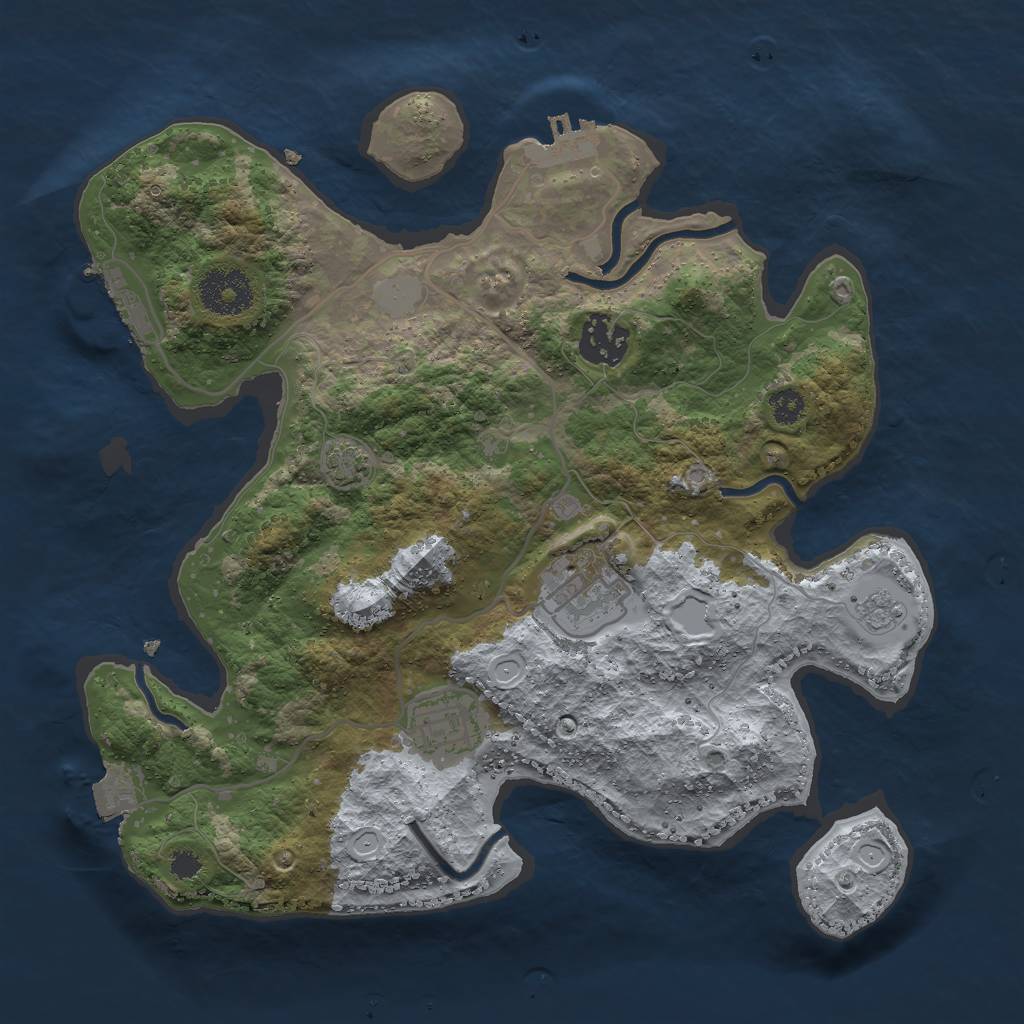 Rust Map: Procedural Map, Size: 3000, Seed: 318931997, 10 Monuments