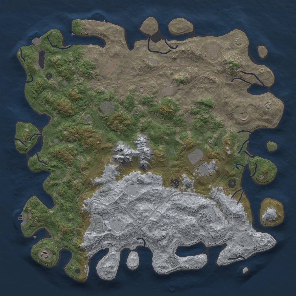 Rust Map: Procedural Map, Size: 5000, Seed: 527042935, 19 Monuments