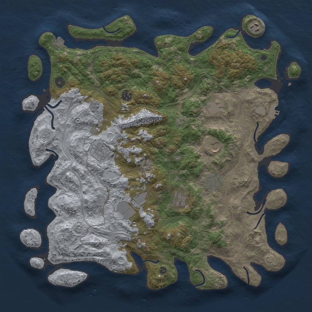Rust Map: Procedural Map, Size: 4500, Seed: 784261193, 16 Monuments