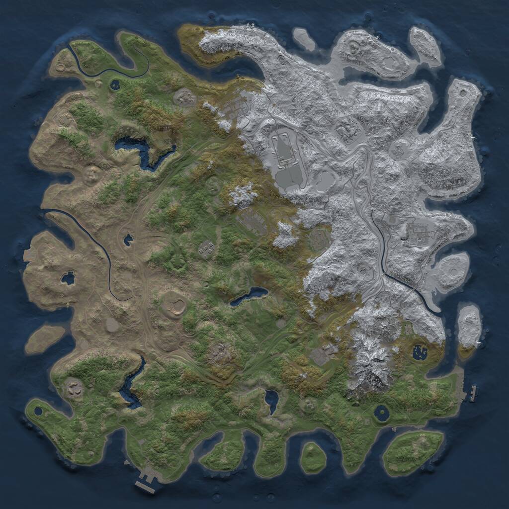 Rust Map: Procedural Map, Size: 5000, Seed: 382323123, 17 Monuments