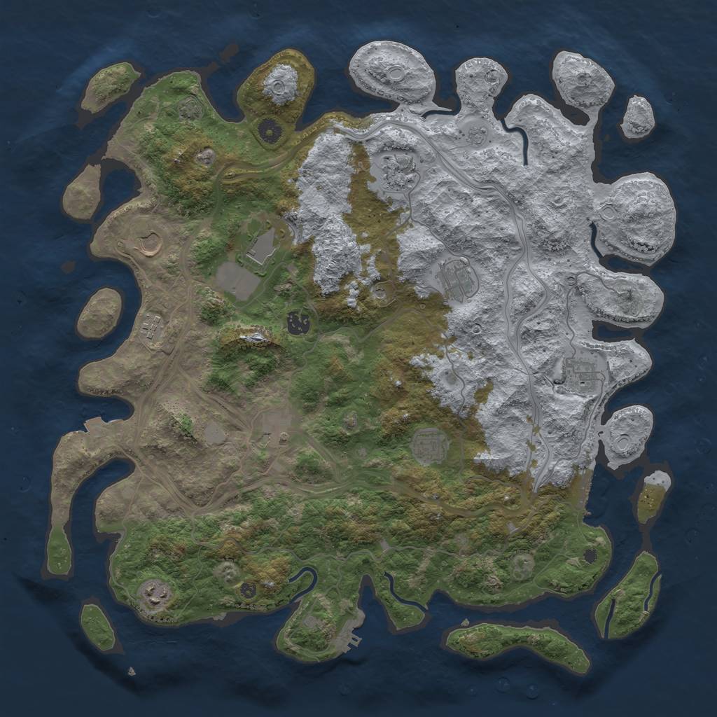 Rust Map: Procedural Map, Size: 4500, Seed: 2104006058, 18 Monuments