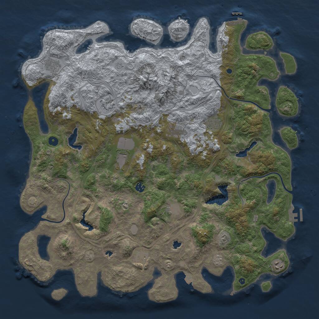 Rust Map: Procedural Map, Size: 5000, Seed: 912431797, 16 Monuments