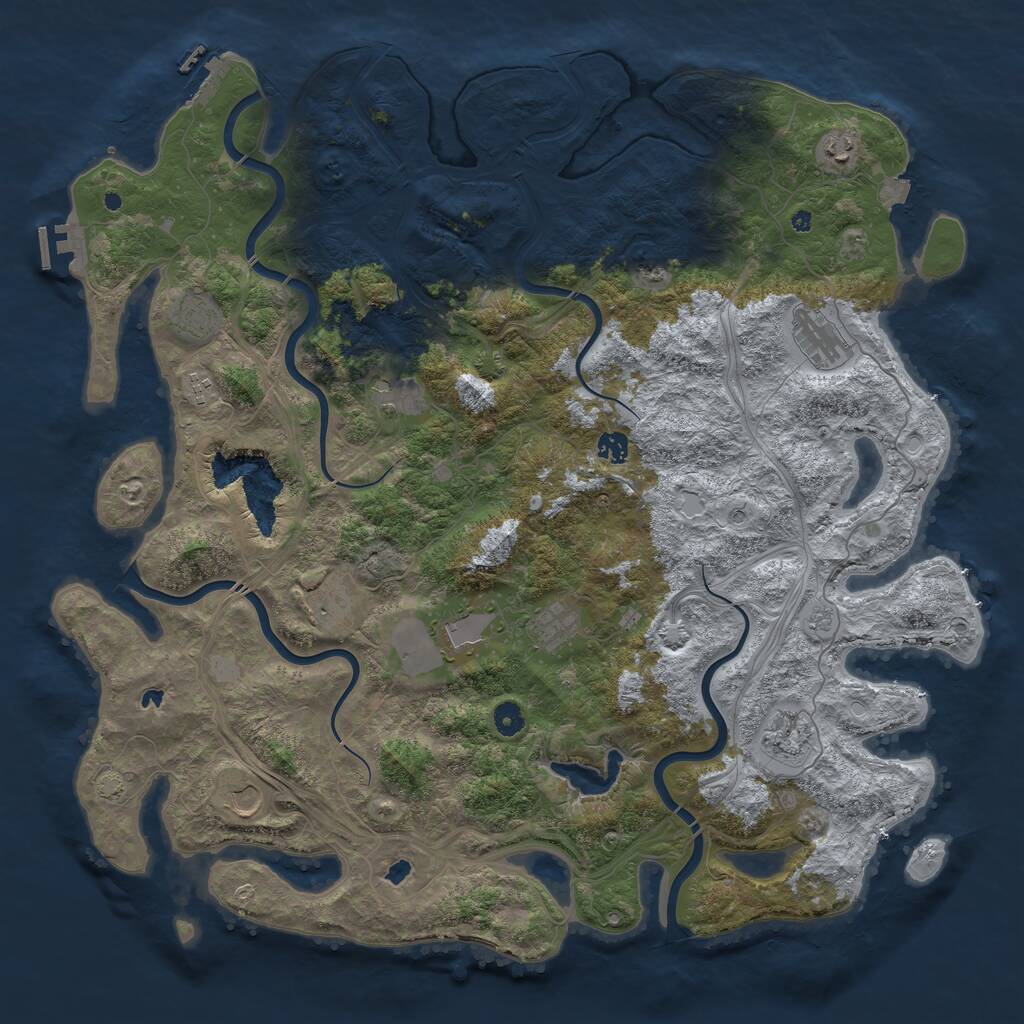 Rust Map: Procedural Map, Size: 4800, Seed: 599817021, 17 Monuments