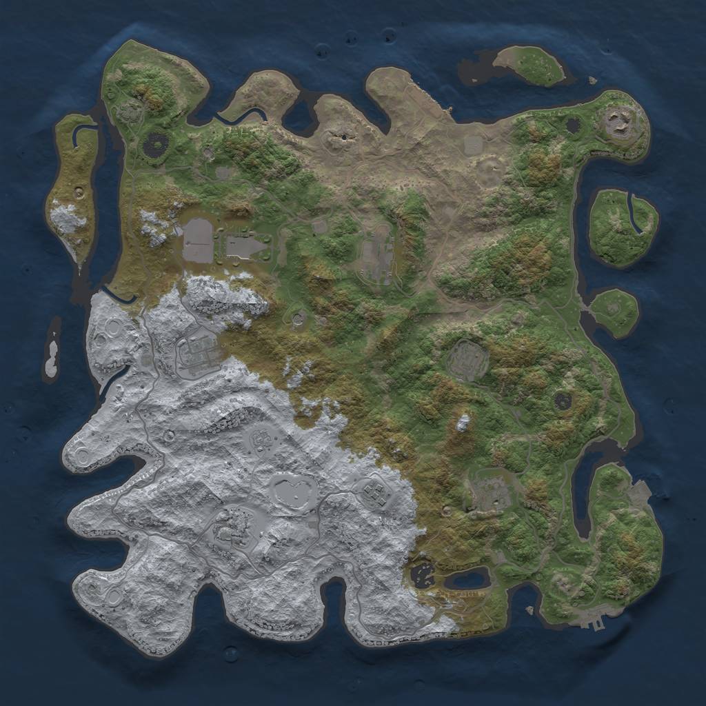 Rust Map: Procedural Map, Size: 4122, Seed: 1355, 17 Monuments