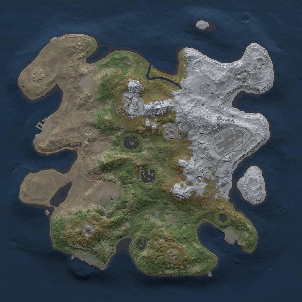 Rust Map: Procedural Map, Size: 3000, Seed: 4588367, 13 Monuments