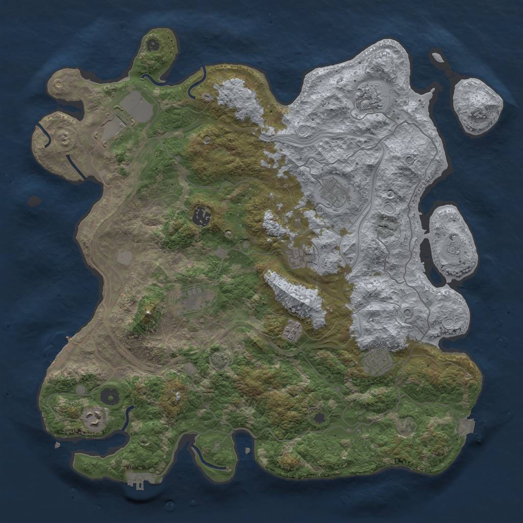 Rust Map: Procedural Map, Size: 4250, Seed: 98459791, 17 Monuments