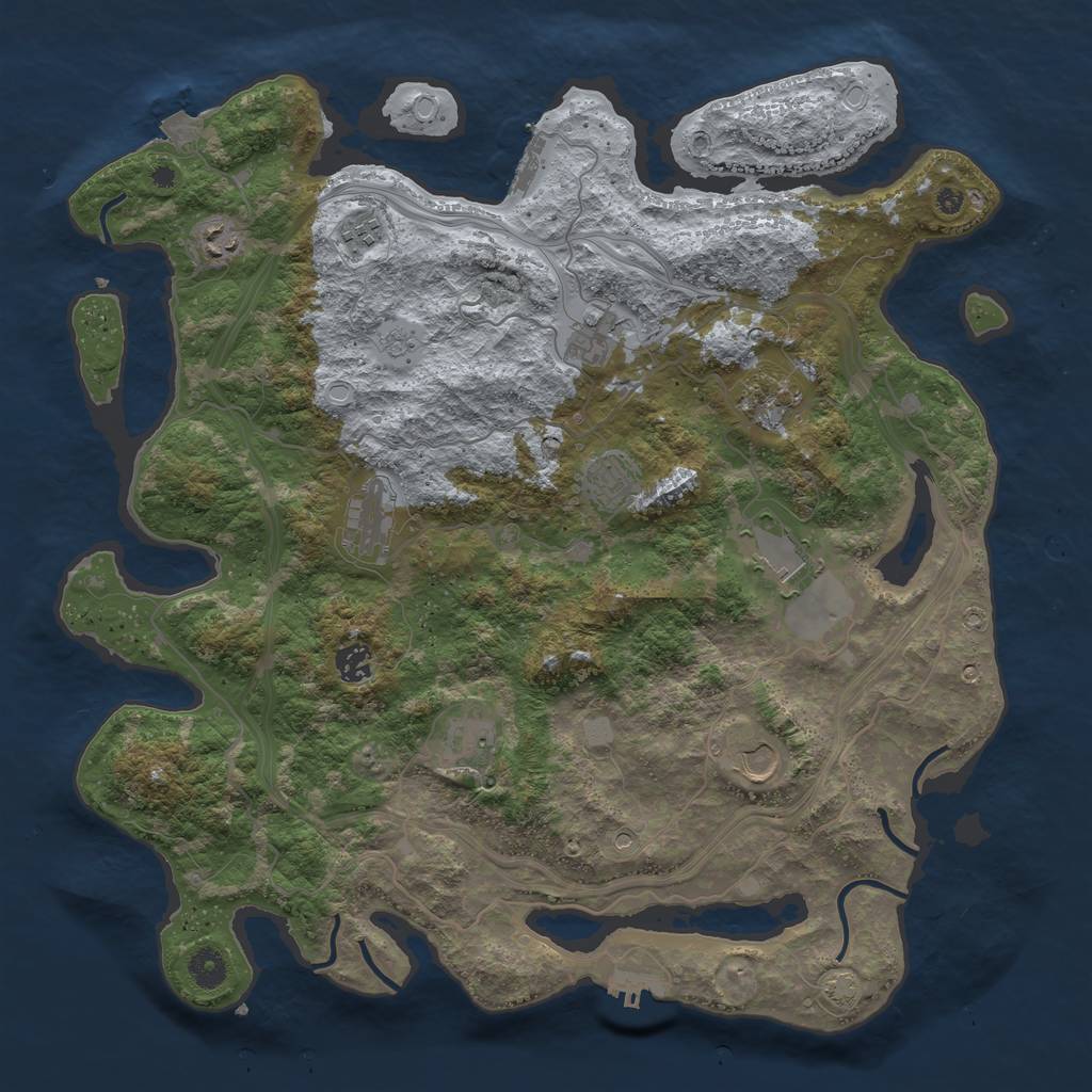 Rust Map: Procedural Map, Size: 4250, Seed: 1895262978, 18 Monuments