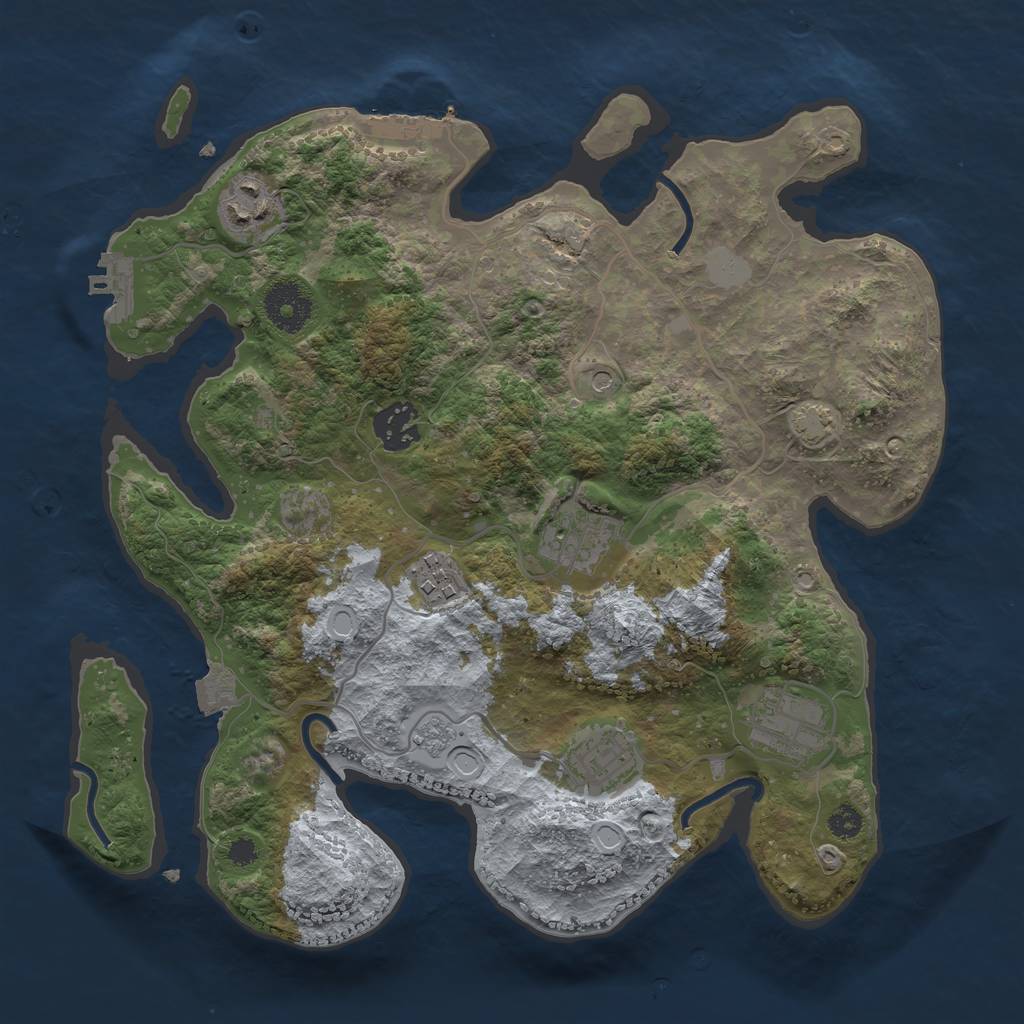 Rust Map: Procedural Map, Size: 3200, Seed: 1812100172, 14 Monuments