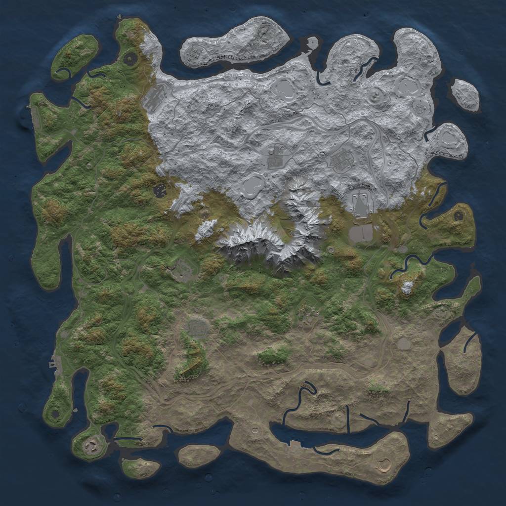 Rust Map: Procedural Map, Size: 5500, Seed: 638465, 19 Monuments