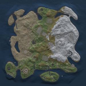 Thumbnail Rust Map: Procedural Map, Size: 3500, Seed: 2128689173, 16 Monuments