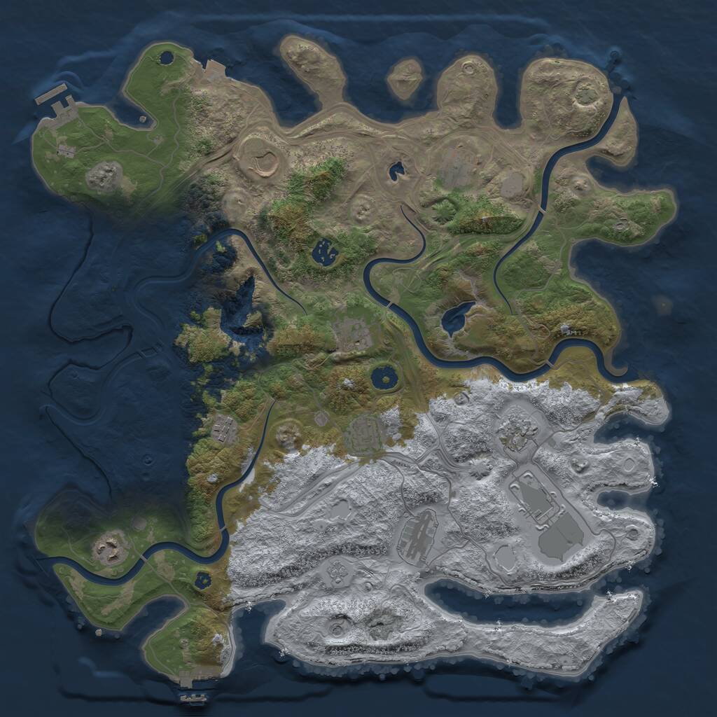 Rust Map: Procedural Map, Size: 4250, Seed: 818740690, 16 Monuments