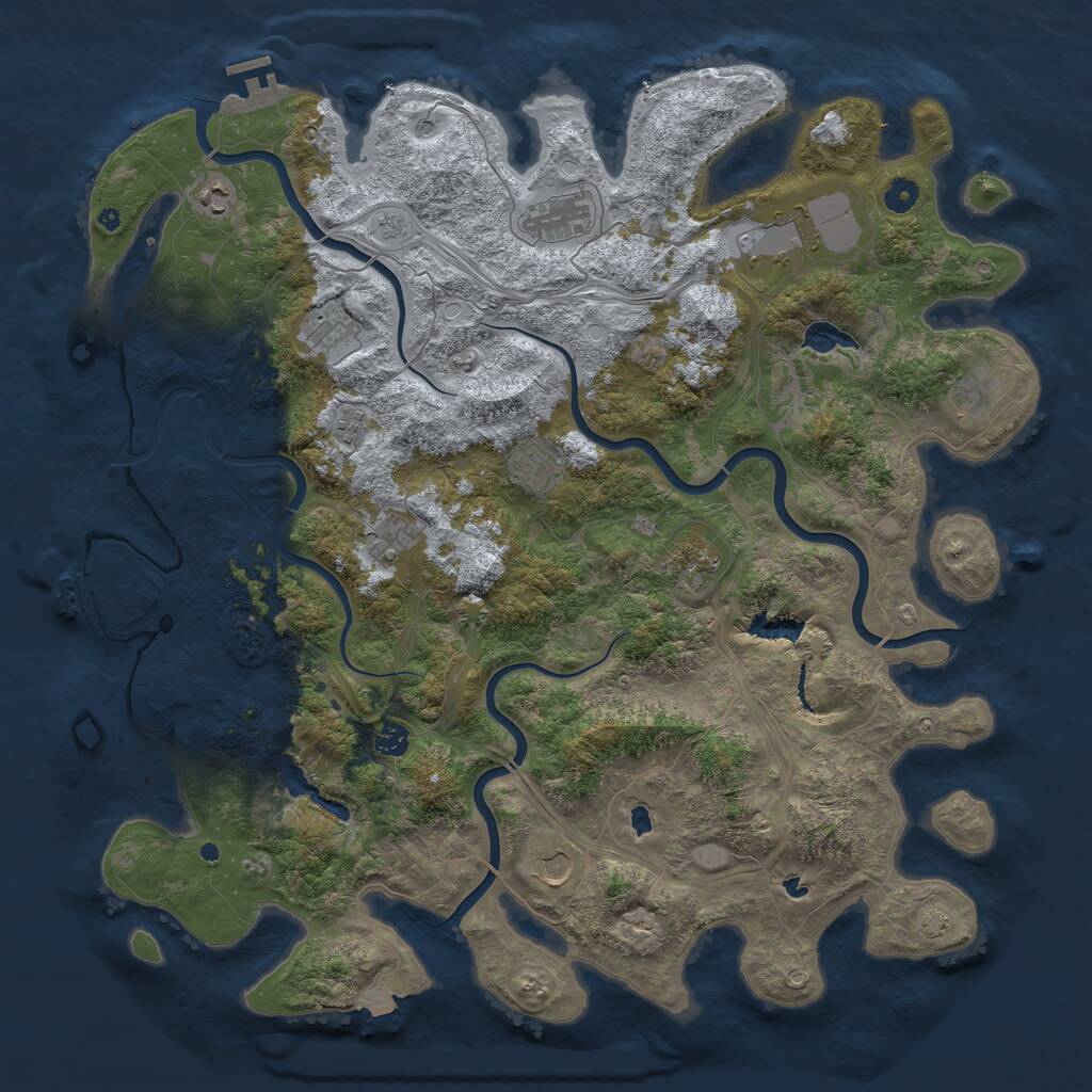 Rust Map: Procedural Map, Size: 4800, Seed: 41880787, 17 Monuments