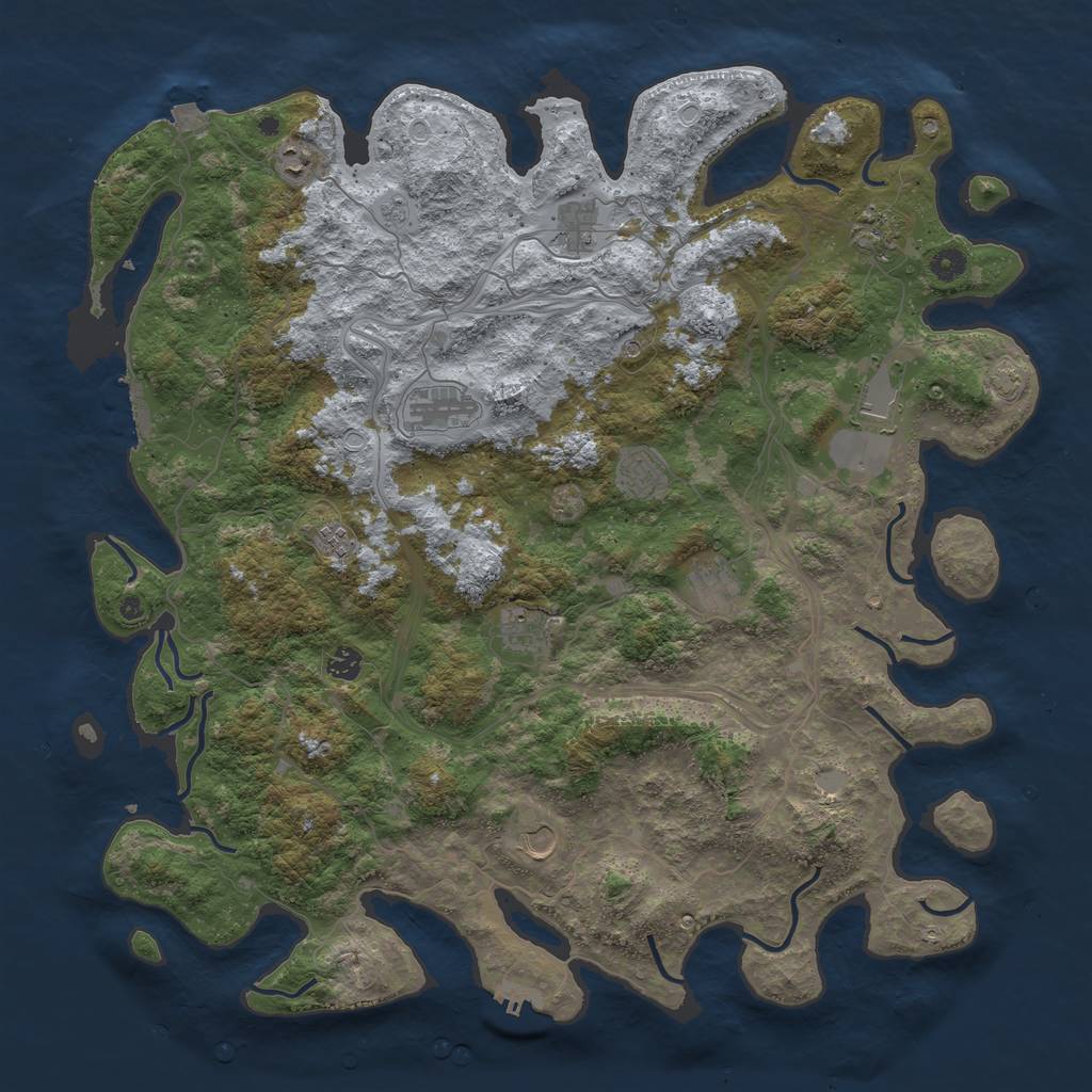 Rust Map: Procedural Map, Size: 4800, Seed: 41880787, 19 Monuments
