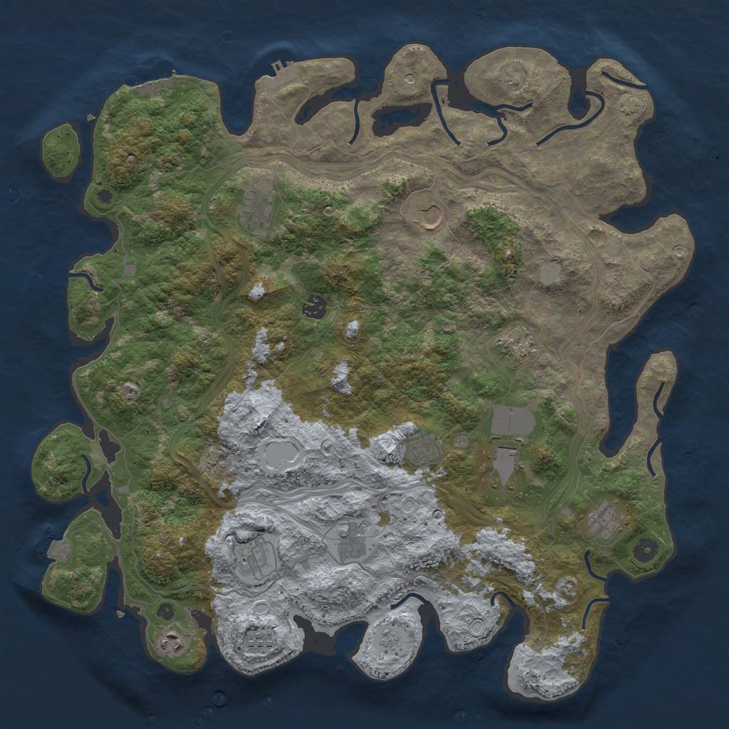 Rust Map: Procedural Map, Size: 4500, Seed: 46223666, 19 Monuments