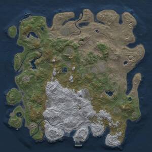 Thumbnail Rust Map: Procedural Map, Size: 4500, Seed: 46223666, 16 Monuments