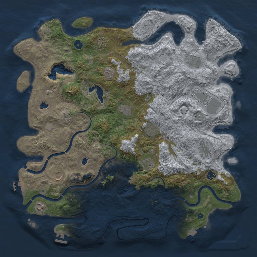 Rust Map: Procedural Map, Size: 4500, Seed: 37184, 17 Monuments